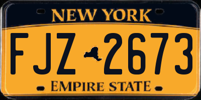 NY license plate FJZ2673
