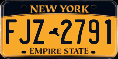 NY license plate FJZ2791
