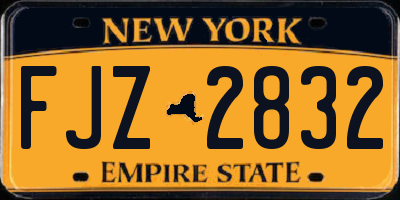 NY license plate FJZ2832