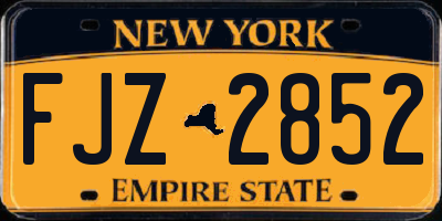 NY license plate FJZ2852