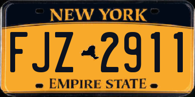 NY license plate FJZ2911