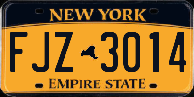 NY license plate FJZ3014