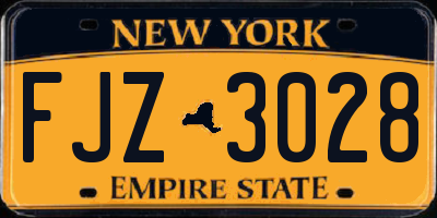 NY license plate FJZ3028
