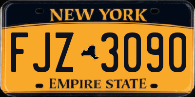 NY license plate FJZ3090