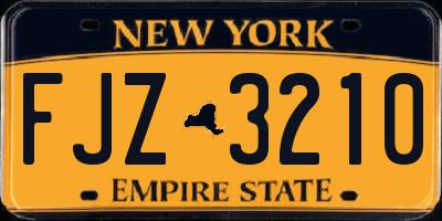 NY license plate FJZ3210