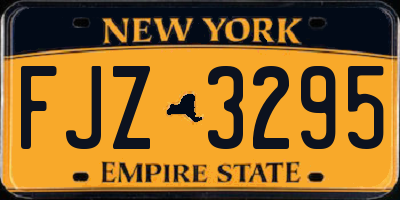 NY license plate FJZ3295