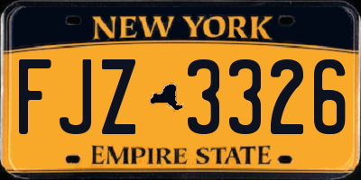 NY license plate FJZ3326