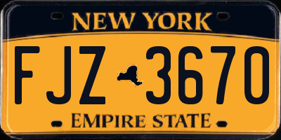 NY license plate FJZ3670