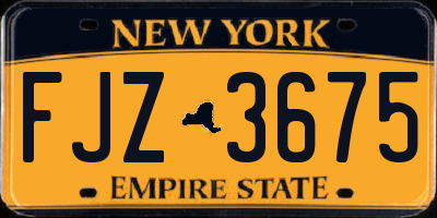 NY license plate FJZ3675