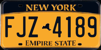 NY license plate FJZ4189