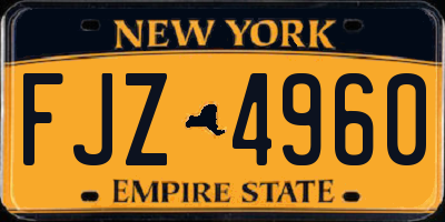 NY license plate FJZ4960