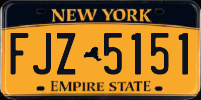 NY license plate FJZ5151