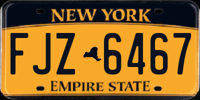 NY license plate FJZ6467