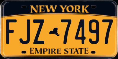 NY license plate FJZ7497