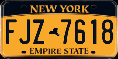 NY license plate FJZ7618
