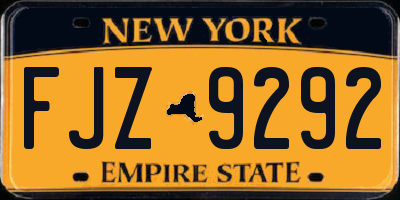 NY license plate FJZ9292