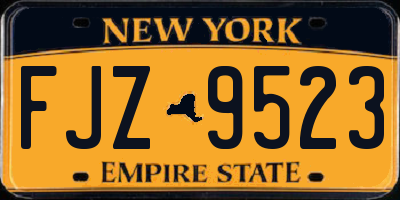 NY license plate FJZ9523