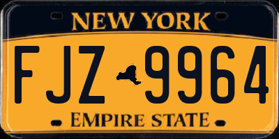 NY license plate FJZ9964