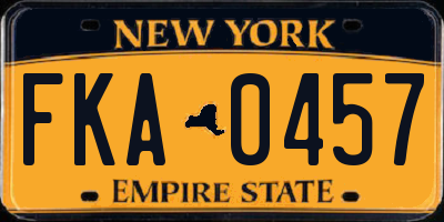 NY license plate FKA0457