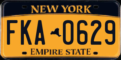 NY license plate FKA0629