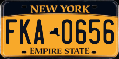 NY license plate FKA0656