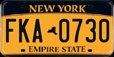 NY license plate FKA0730
