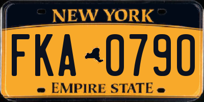 NY license plate FKA0790