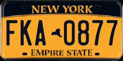 NY license plate FKA0877