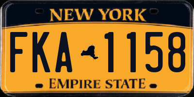NY license plate FKA1158