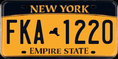 NY license plate FKA1220