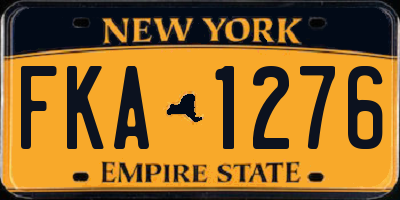 NY license plate FKA1276