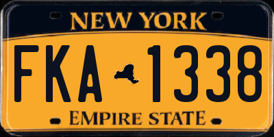 NY license plate FKA1338