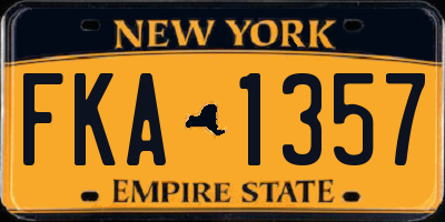 NY license plate FKA1357