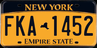 NY license plate FKA1452
