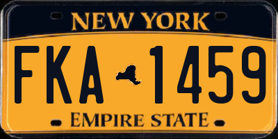 NY license plate FKA1459