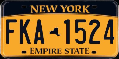 NY license plate FKA1524