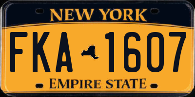 NY license plate FKA1607