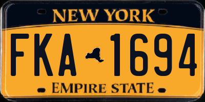 NY license plate FKA1694