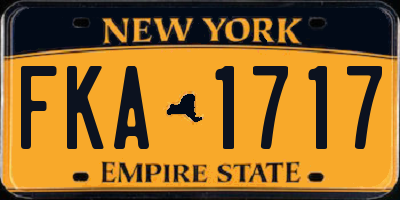 NY license plate FKA1717