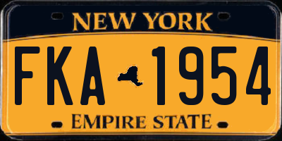 NY license plate FKA1954