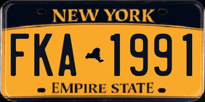 NY license plate FKA1991