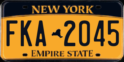 NY license plate FKA2045