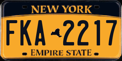 NY license plate FKA2217