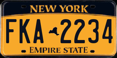 NY license plate FKA2234