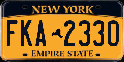 NY license plate FKA2330