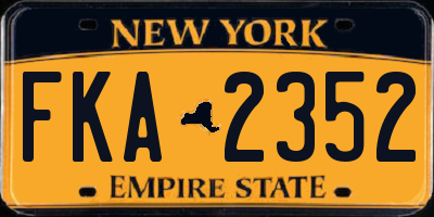 NY license plate FKA2352