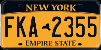 NY license plate FKA2355