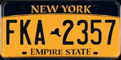 NY license plate FKA2357
