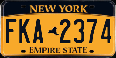 NY license plate FKA2374