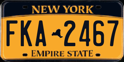 NY license plate FKA2467